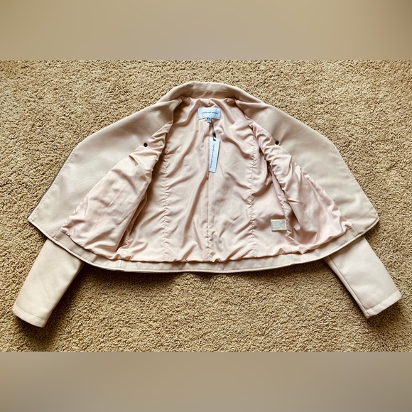 NWT Cupcakes and Cashmere Blush Pink Vegan Leather Moto Jacket - Picture 7 of 10